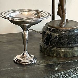 Vintage COURTSHIP Sterling silver nut OR candy dish on pedestal